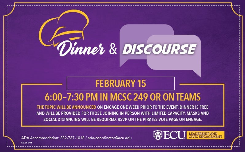 Dinner & Discourse flyer