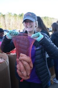 Abby Ulffers bags sweet potatoes