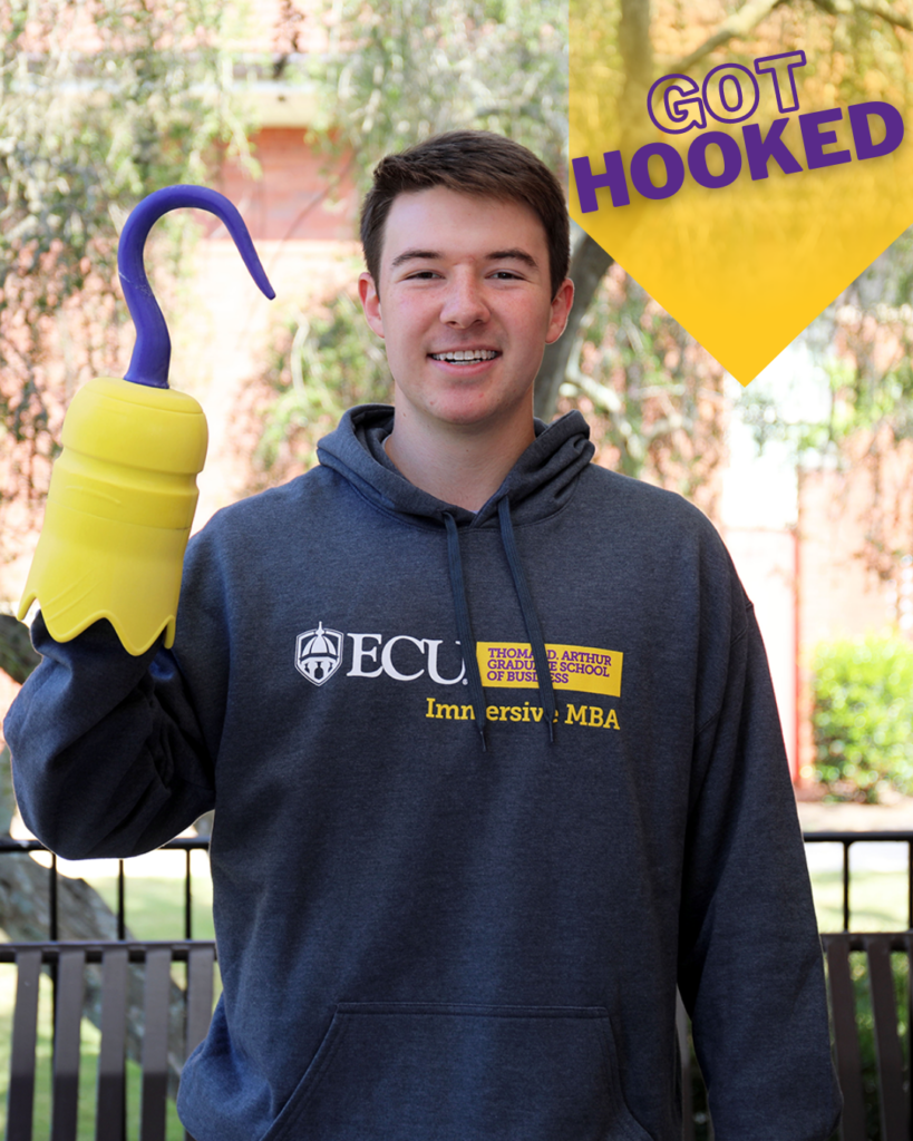 Jackson Bostic holding the honors 3d printed hook