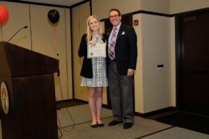 Strickland receives certificate for SDSU graduate teaching associate of the year