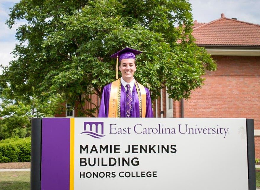 Vaughn after graduation from ECU in May 2015. 