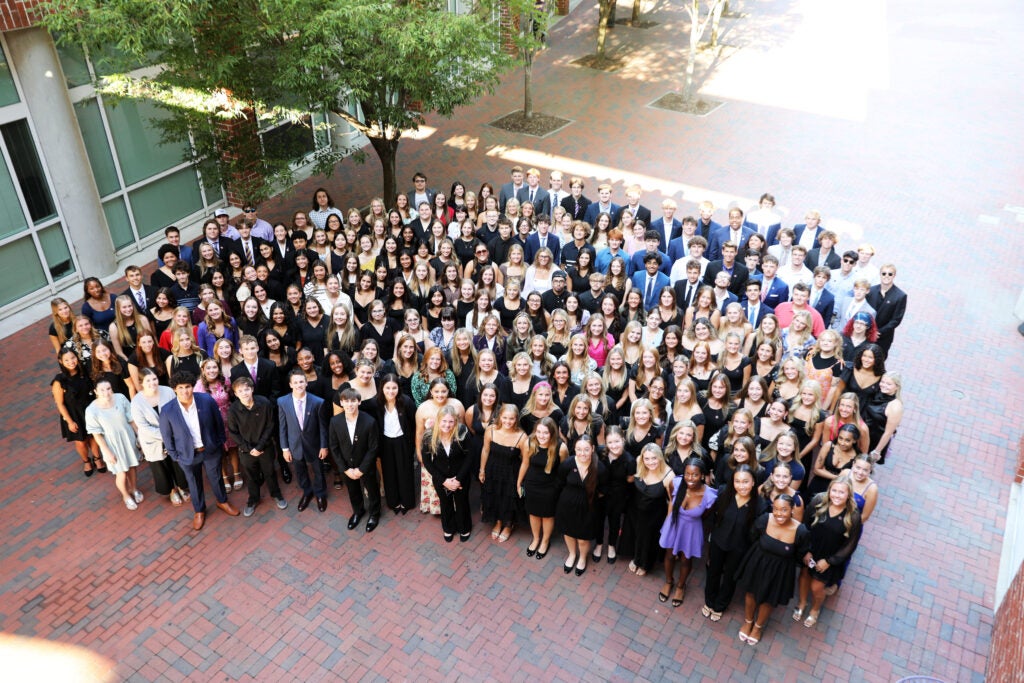 Honors college students standing in a group